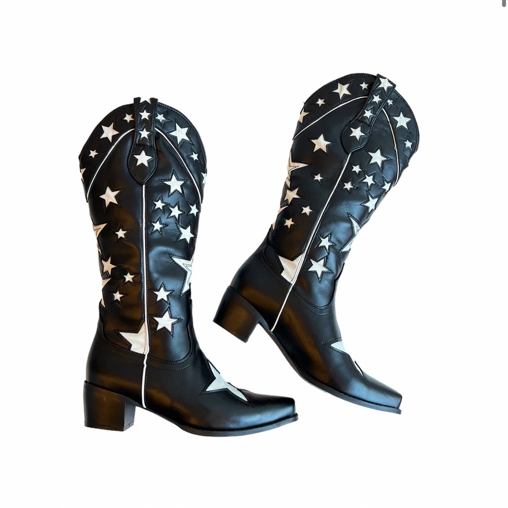 Starry Cowboy Boots- Leather